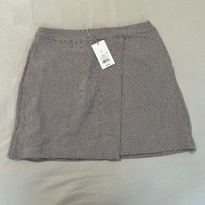 Plaid Faux Wrap Mini Skirt